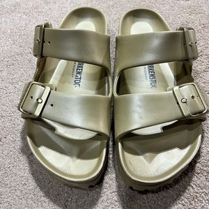 Birkenstock Women's Arizona Essentials EVA Sandals size 8- gold